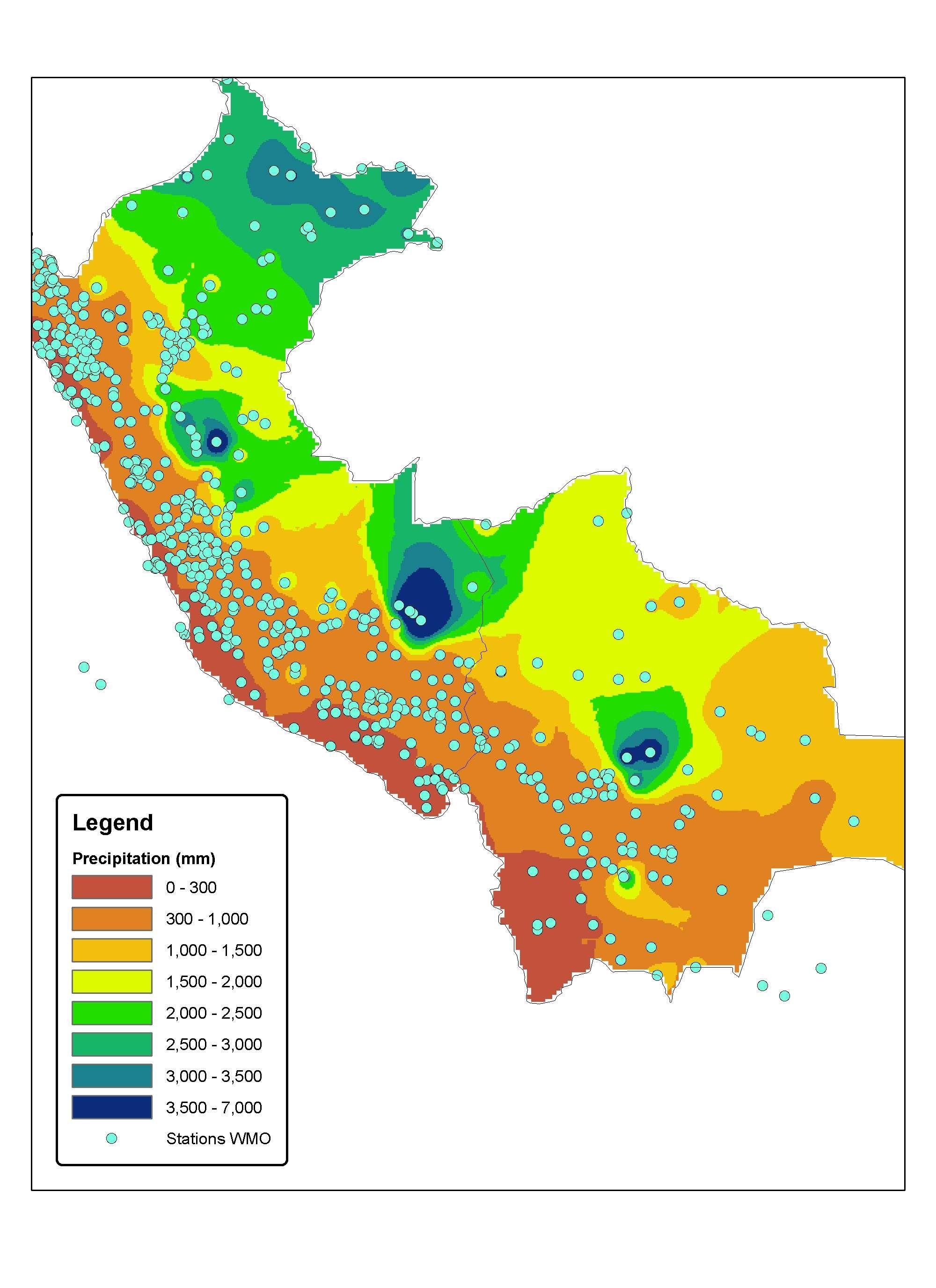 ペルーの気候地図 地図のペルーの気候 南米 ア