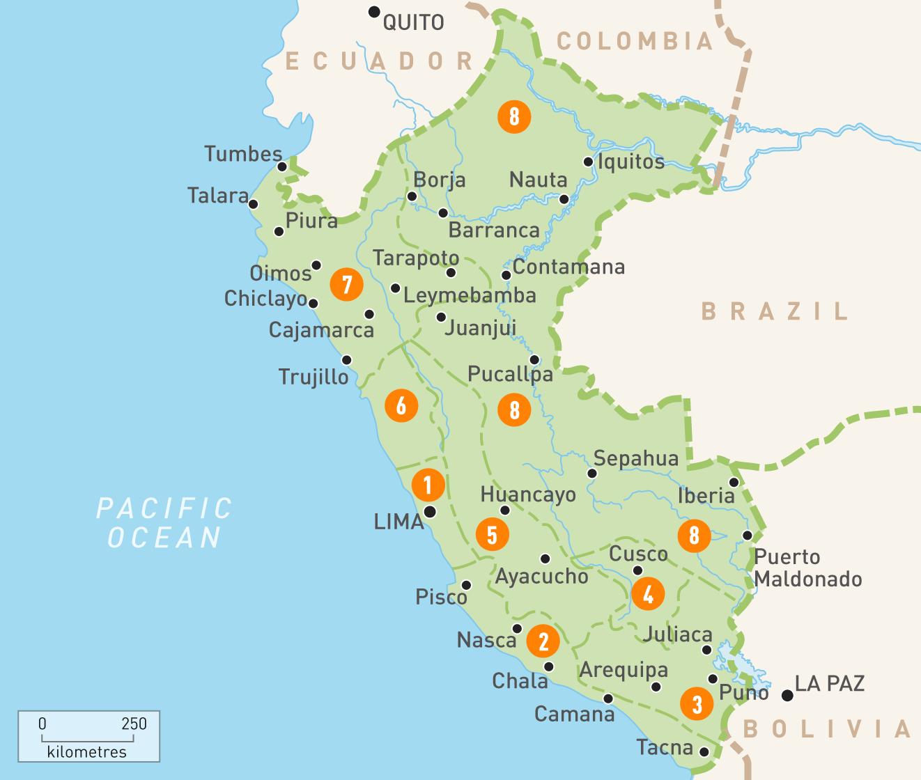 ペルーの地域地図 ペルー州の地図 南米 ア