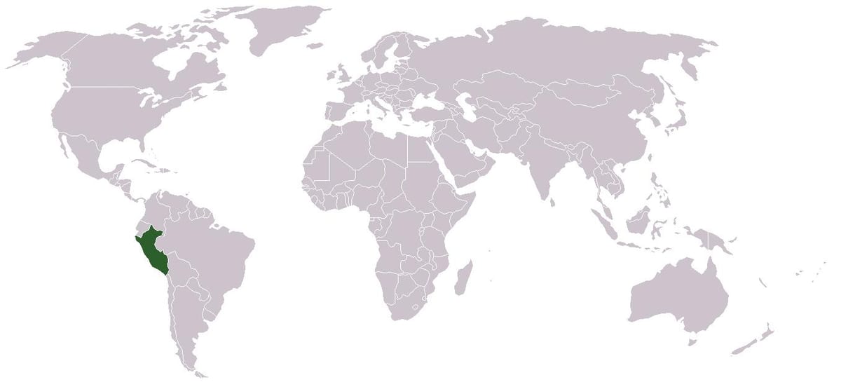 地図のペルーのグローバル