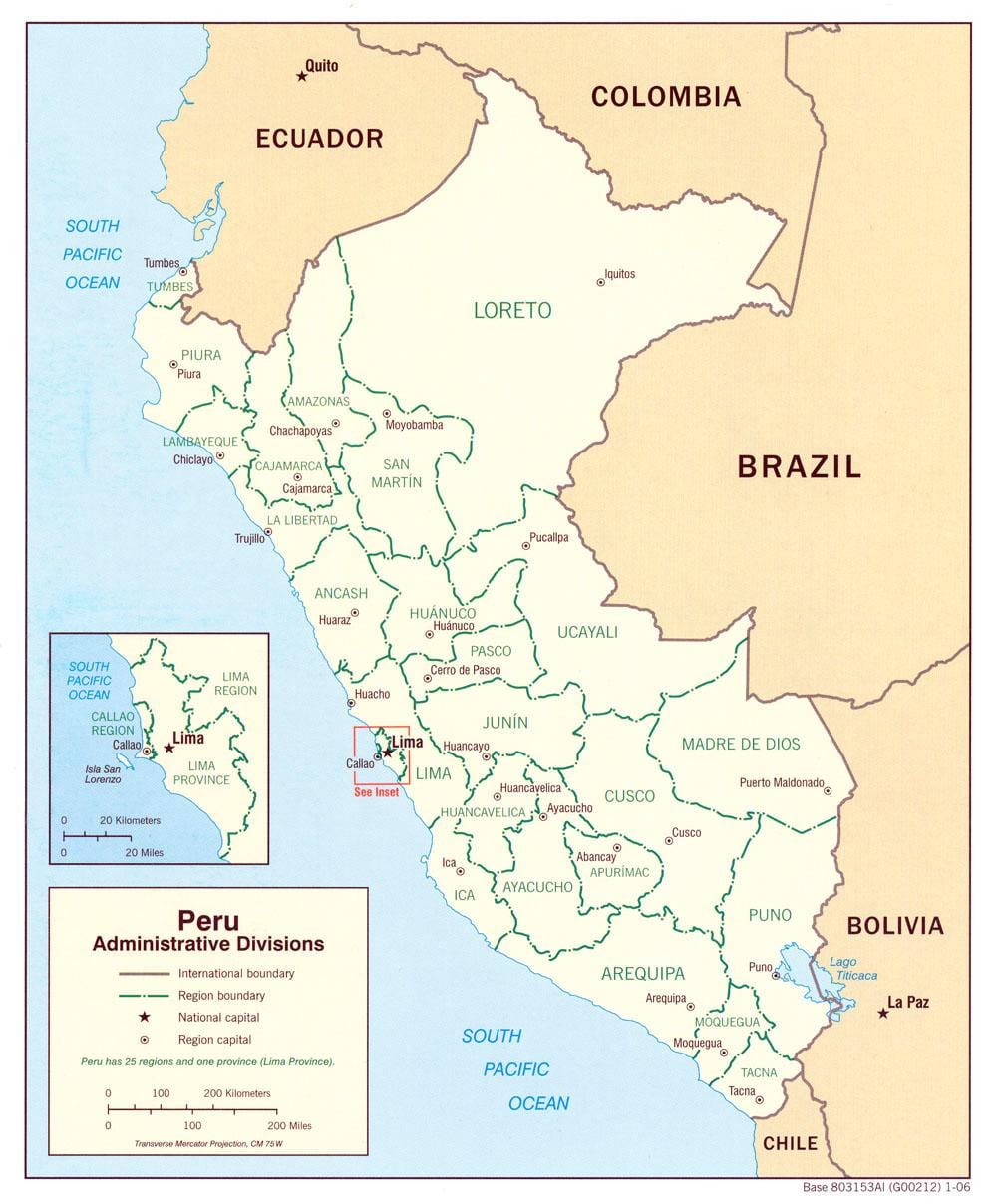 ペルーの地図