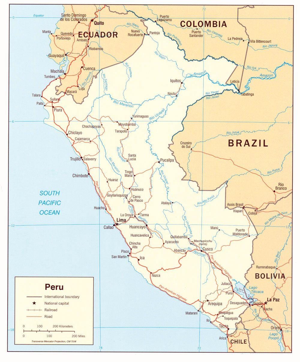 地図のペルー国