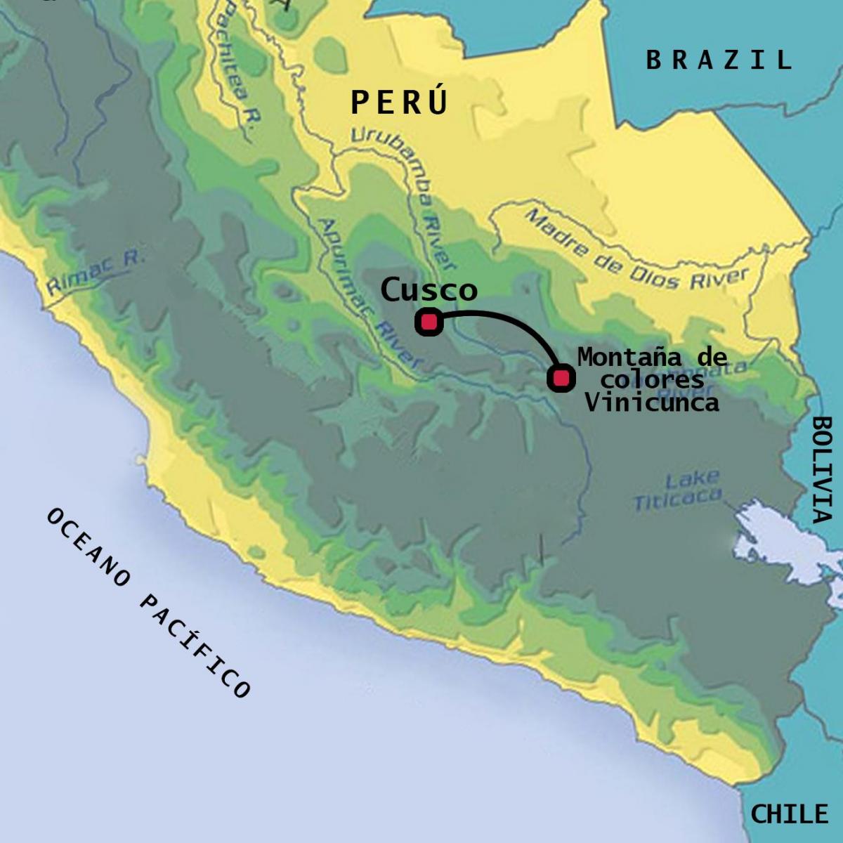 vinicuncaペルーの地図