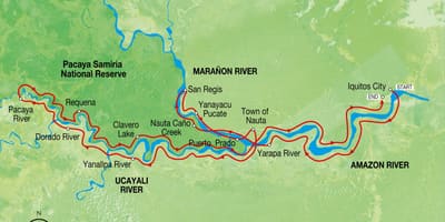 地図-アマゾン川にペルー