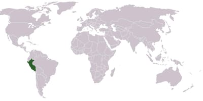 地図のペルーのグローバル