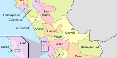 の地図のペルー