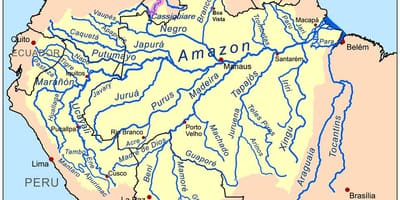 河川にはペルーの地図