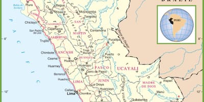 地図の政治地図のペルー