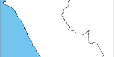 地図の白地図のペルー