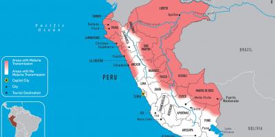 地図のペルーのマラリア