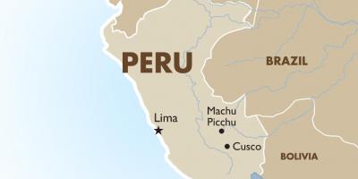 地図のペルーおよび周辺諸国