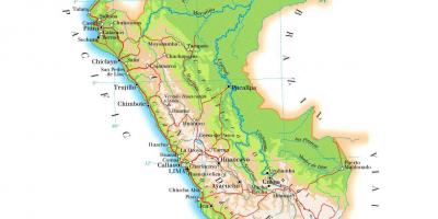 地図の物理地図のペルー